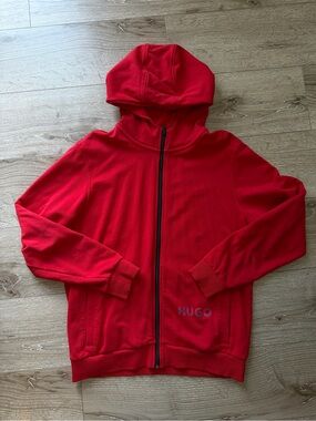 HUGO Red Full-Zip Hooded Sweatshirt